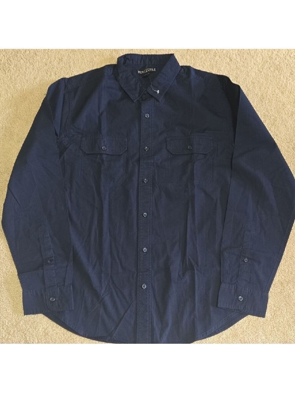 Navy Blue Button-Up Shirt